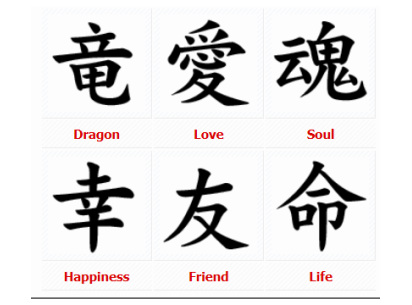 japanese symbols and their meanings in english